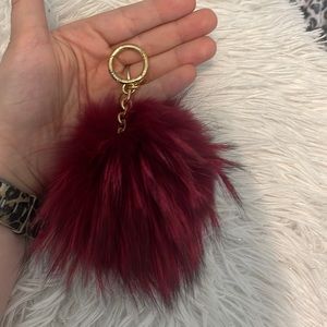 Michael Kors puff keychain maroon